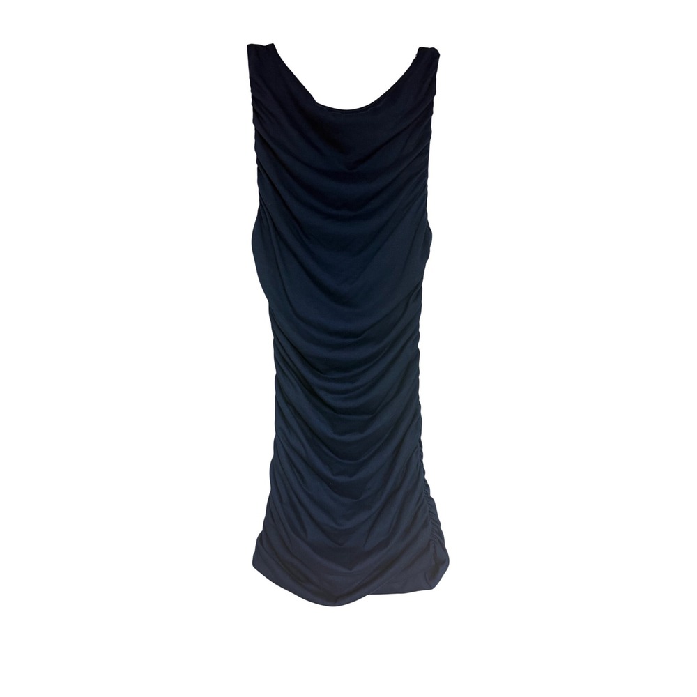 Venus Womens Navy Blue Ruched Bodycon Mini Dress Sleeveless Scoop Neck Size S